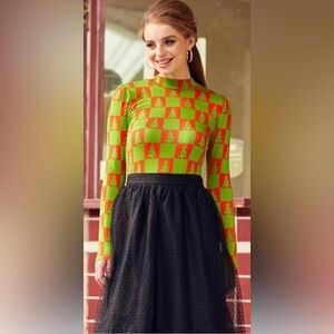 NWT MODCLOTH YOU GOT THIS MOCK NEVK TOP Sz. 3X